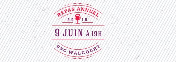 Invitation au souper de l'USC Walcourt 2018